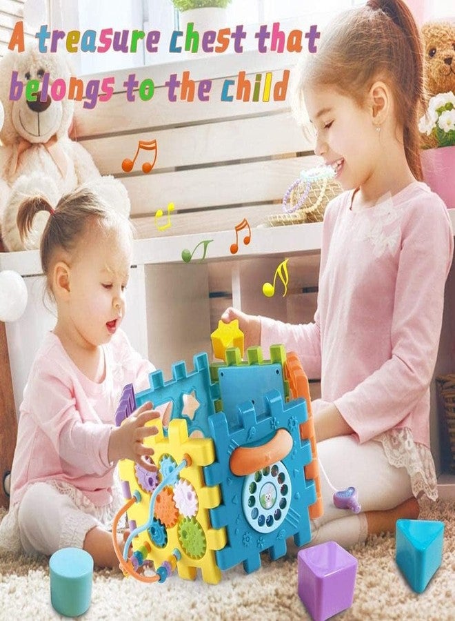 مكعب الأنشطة للأطفال 6 في 1 مكعب تعليمي متعدد الأغراض مع مركز أنشطة موسيقية، لعبة مربعة، هدية للأولاد والبنات من عمر 18 شهرًا فما فوق (مكعب الأنشطة) - Image 3